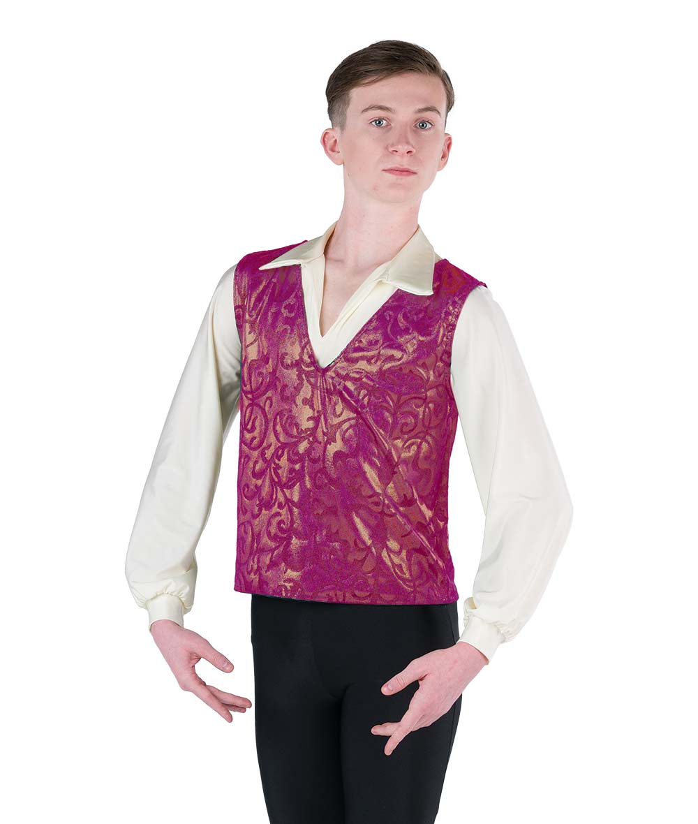24340 Foil Scroll Velvet Vest