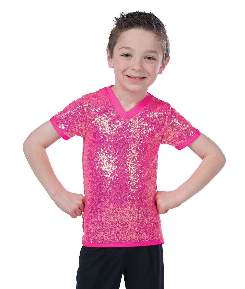 25345 Sequin V Neck Guy Top