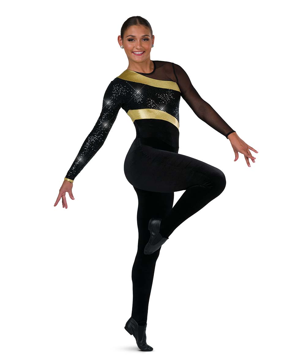 T2302 Sequin Panel Unitard