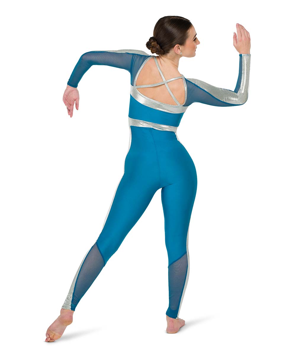 T2304 Foil Striped Unitard