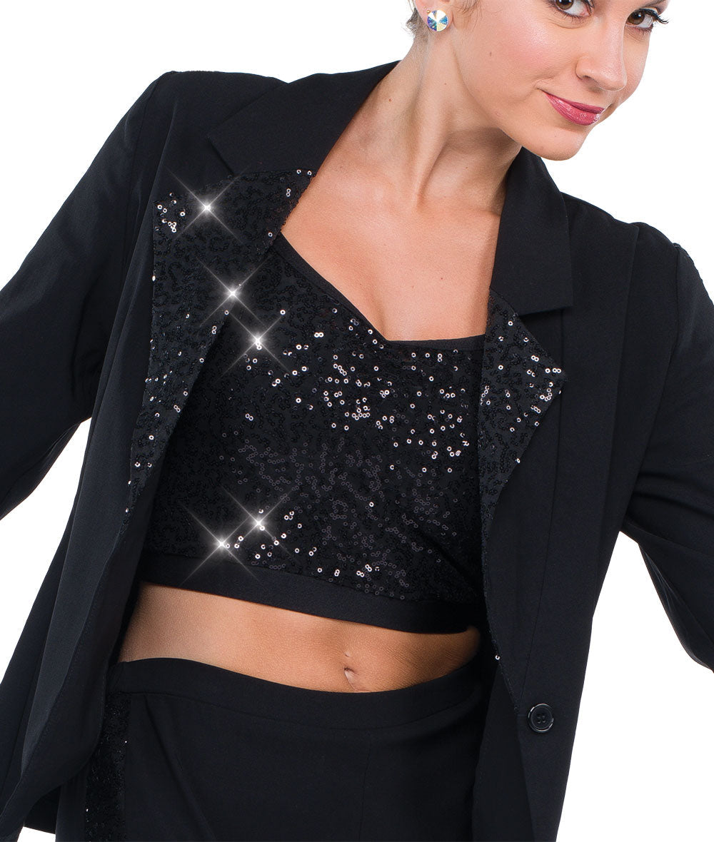 24017A Sequin Cami Crop Top