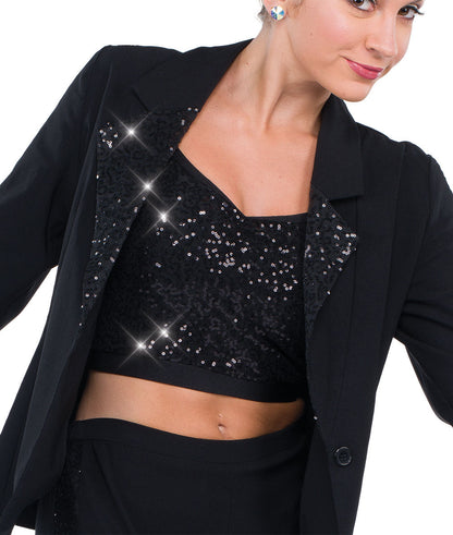 24017A Sequin Cami Crop Top