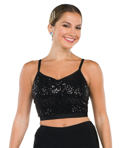 24017A Sequin Cami Crop Top