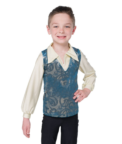 24340 Foil Scroll Velvet Vest