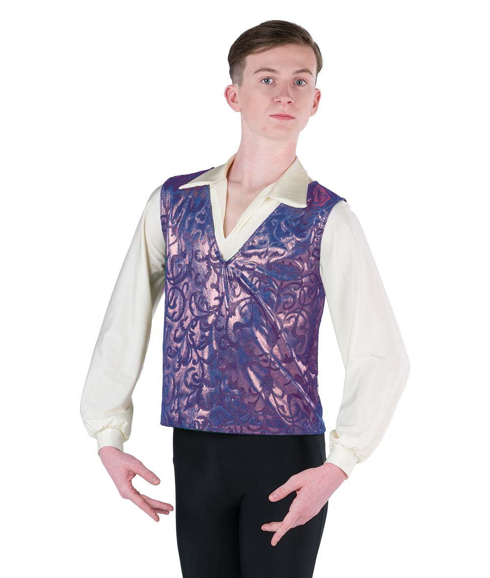 24340 Foil Scroll Velvet Vest