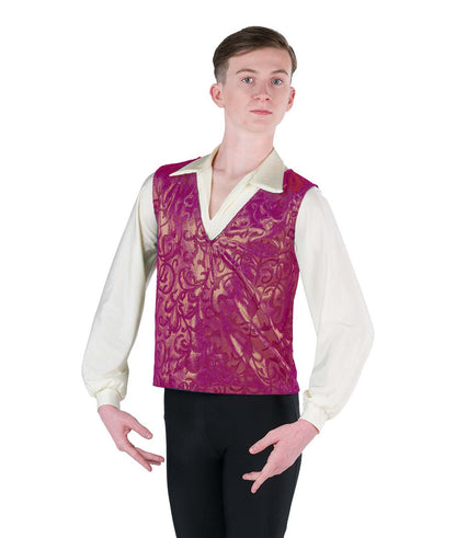 24340 Foil Scroll Velvet Vest