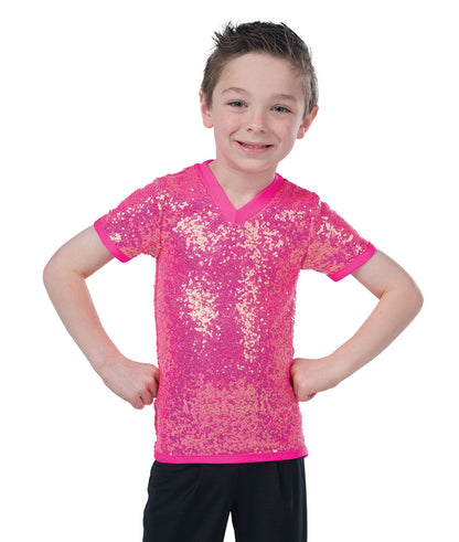 25345 Sequin V Neck Guy Top