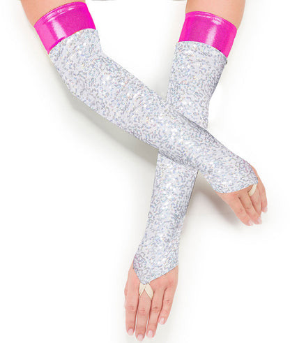T1398M Sequin Spandex Mitts