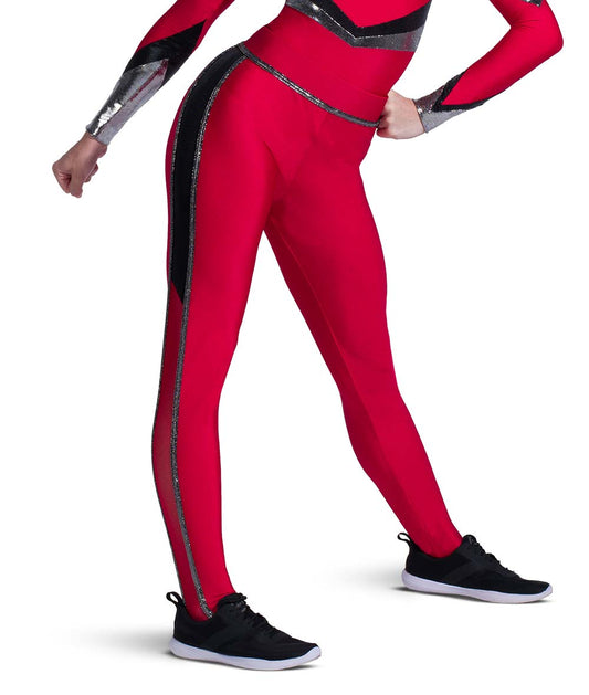 T2176 Mesh Side Stripe Leggings