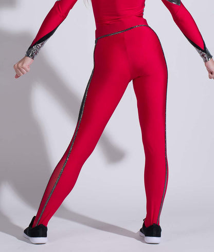 T2176 Mesh Side Stripe Leggings