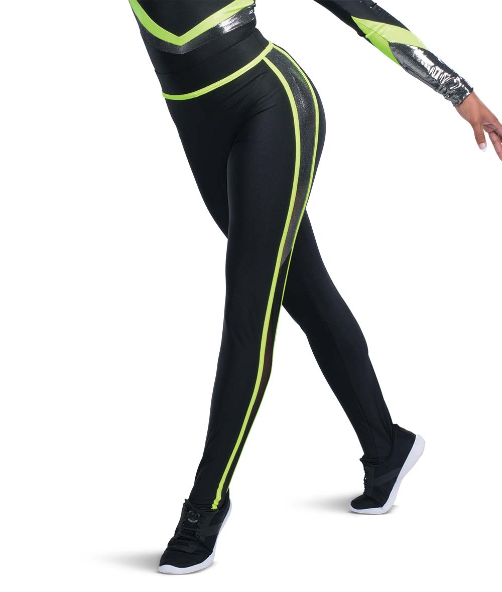 T2176 Mesh Side Stripe Leggings
