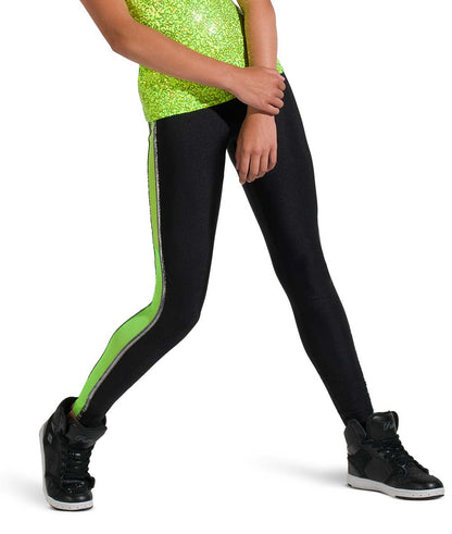 T2176 Mesh Side Stripe Leggings