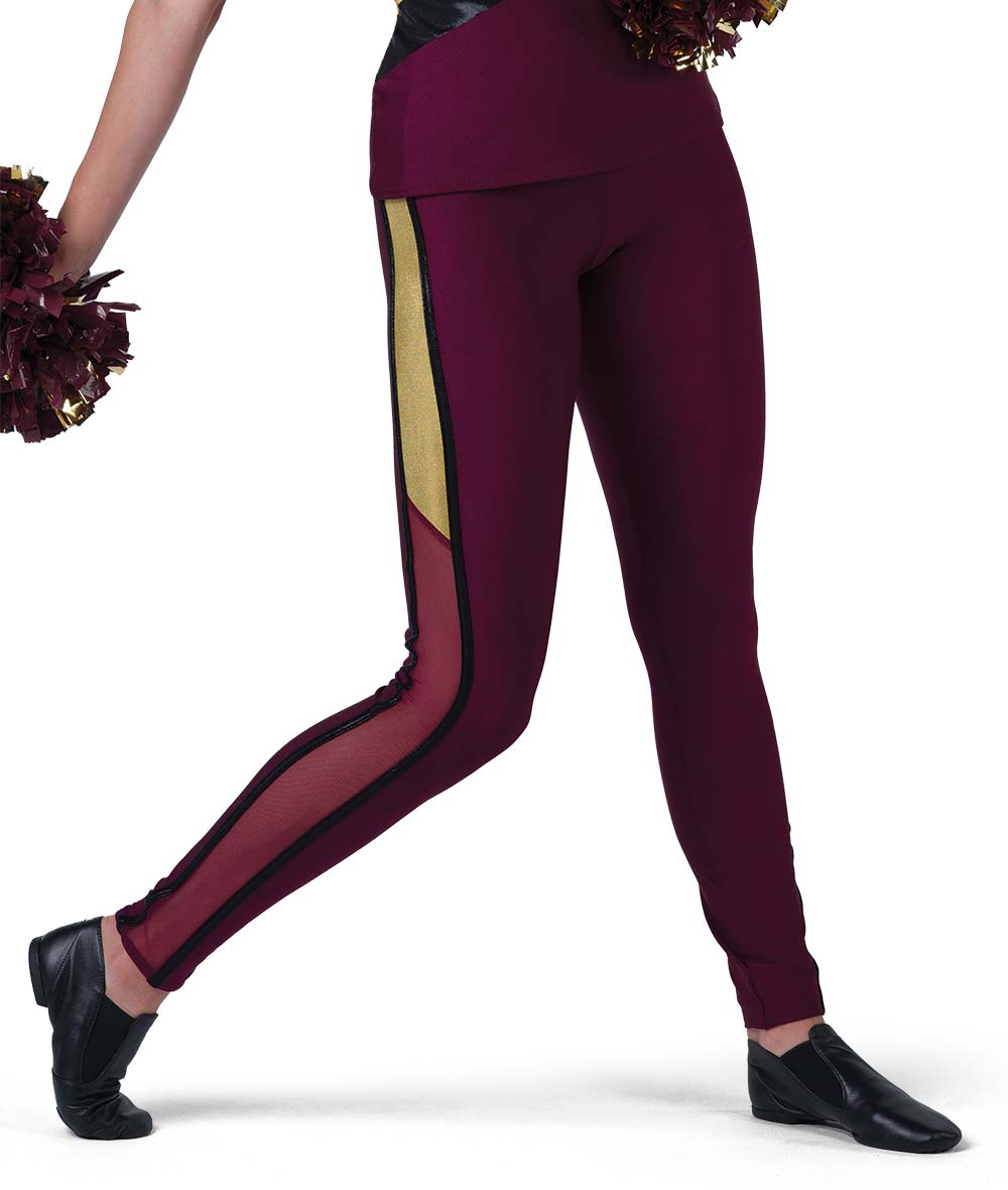 T2176 Mesh Side Stripe Leggings
