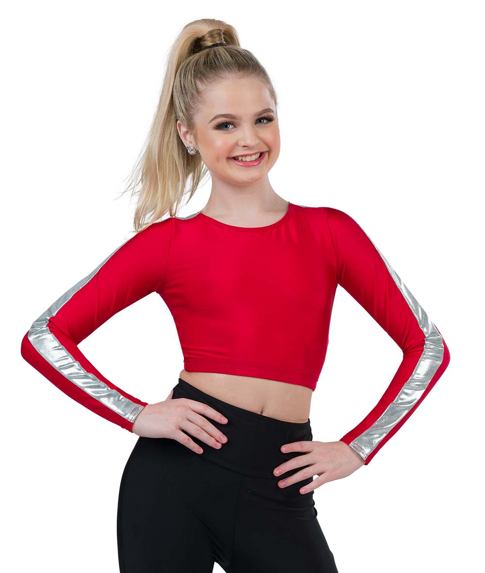 T2294 Side Stripe Crop Top