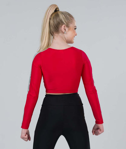 T2294 Side Stripe Crop Top