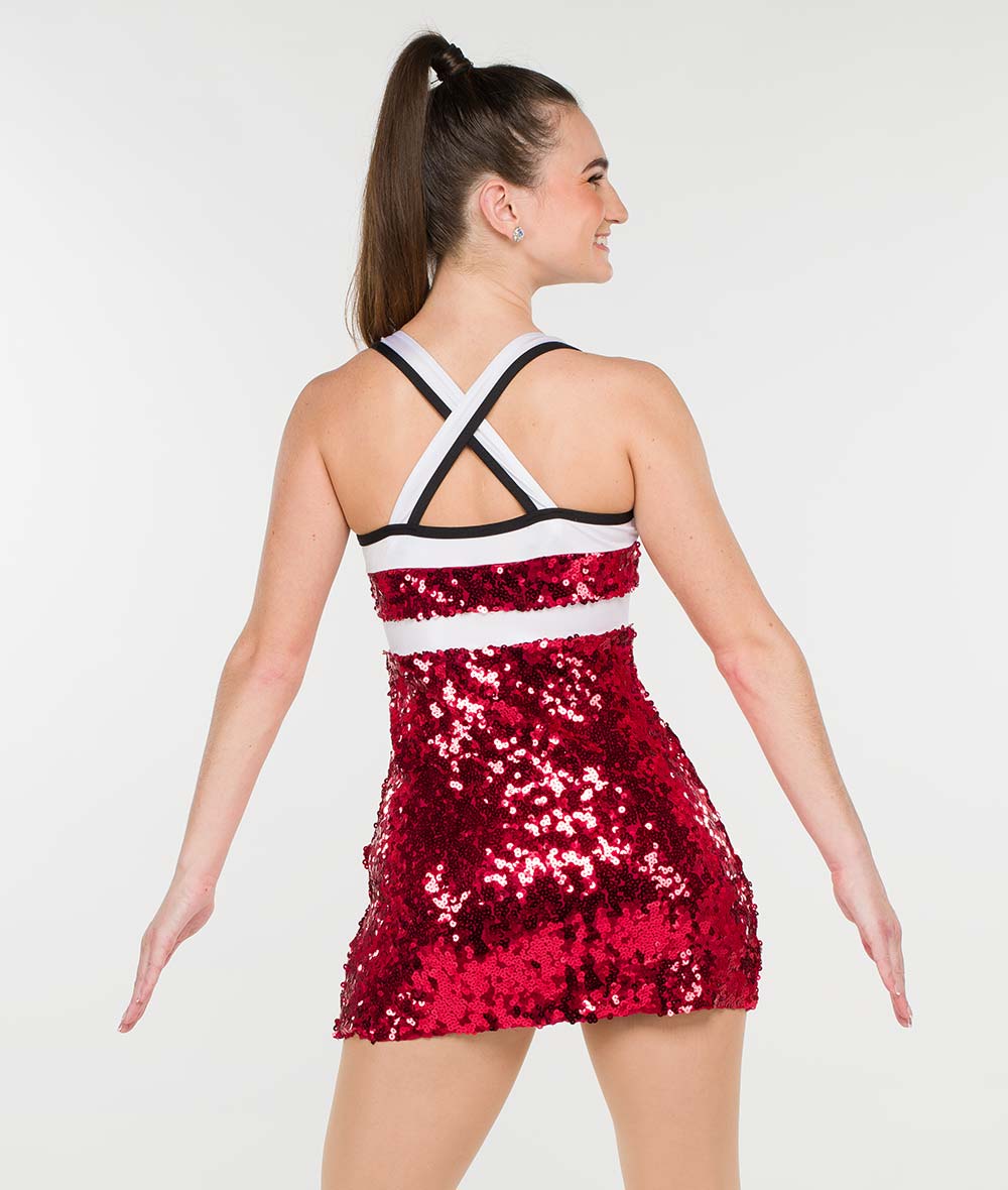 T2297 Varsity Sequin Tank Dress