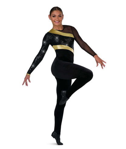 T2302 Sequin Panel Unitard