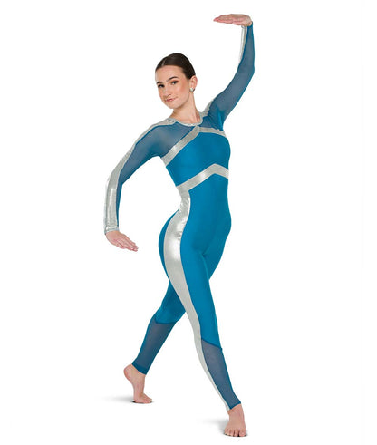 T2304 Foil Striped Unitard