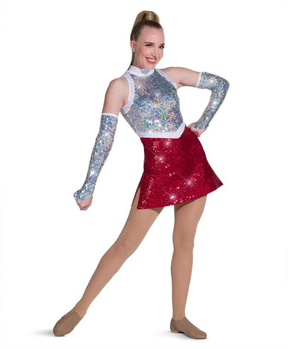 T2307 Mock Neck Sequin Dress
