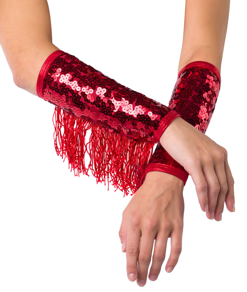 T2312M Sequin Fringe Mitts