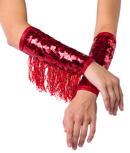T2312M Sequin Fringe Mitts