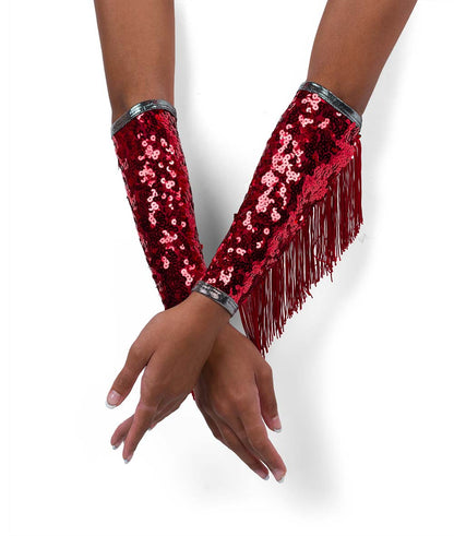 T2312M Sequin Fringe Mitts