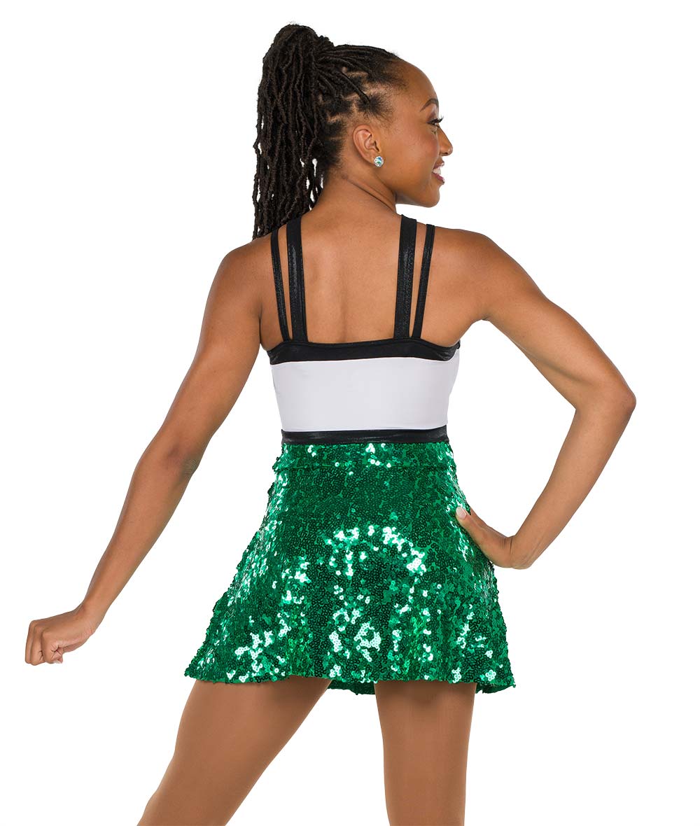 T2313 Cross Neck Sequin Dress