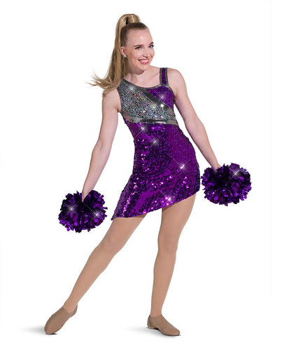 T2360 Asymmetrical Sequin Dress