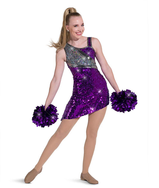 T2360 Asymmetrical Sequin Dress